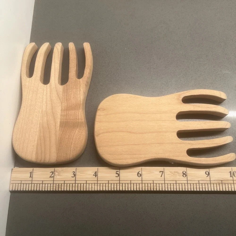 Alaska Cutlery ULU 6 Inch Knife & Wood Chopping Bowl W/ Salad Server Bear Paws